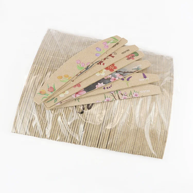 Ziri фабрика поставляет маникюрные педикюрные инструменты биоразлагаемые пластиковые Бесплатные буферные накладки для ногтей профессиональная бамбуковая пилка для ногтей