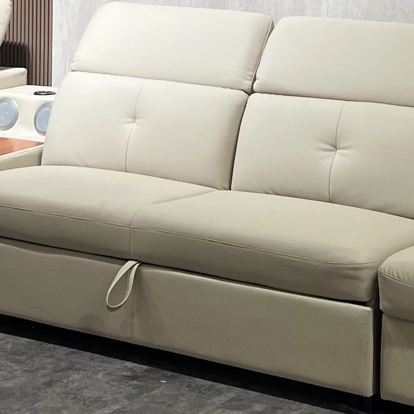 Modern Simple Multi-functional Leather Sofa L Shape Big Comfortable Power Recliner Couches with USB Charging for Home Luxury