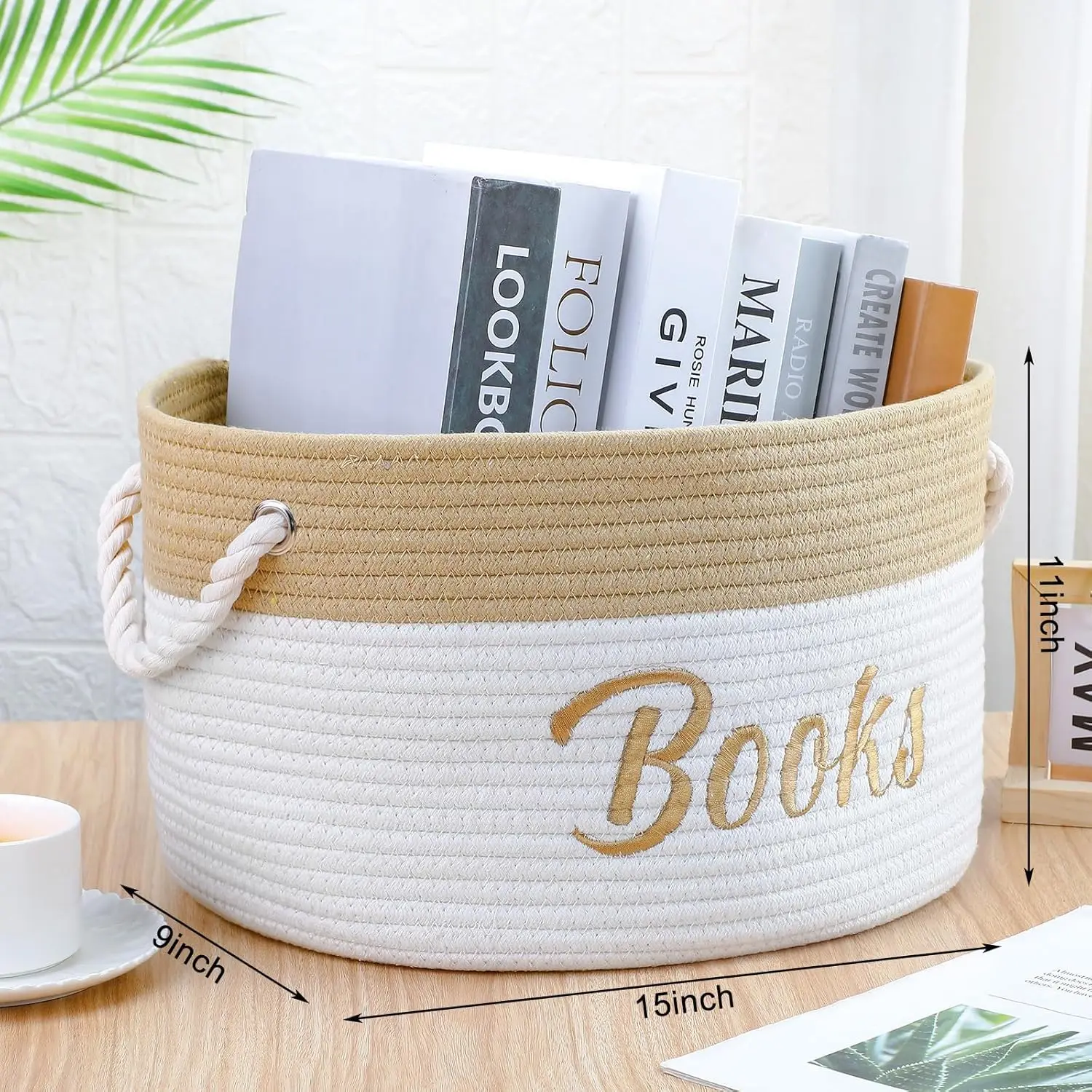Laundry Room Collapsible Blanket Toy Storage Comforter Cushions Laundry Hamper Living Room Large Cotton Rope Basket