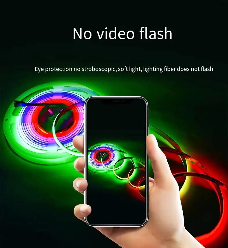 Flexible RGB COB LED Strip DC 12V 24V  for  TV BackLight Room Bar Decoration Led Light Tape