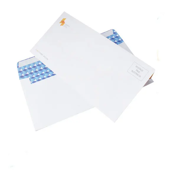 OEM Custom Printing Die Cut Logo Brown Kraft Paper Packaging Bag White Document Envelope with Window