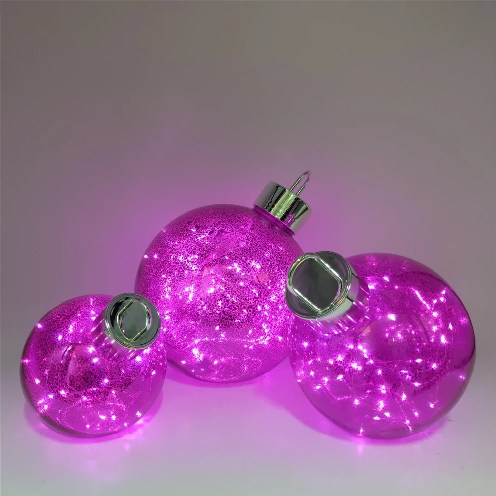 Giant Christmas fancy led glass 20cm inflatable christmas balls ornaments big size