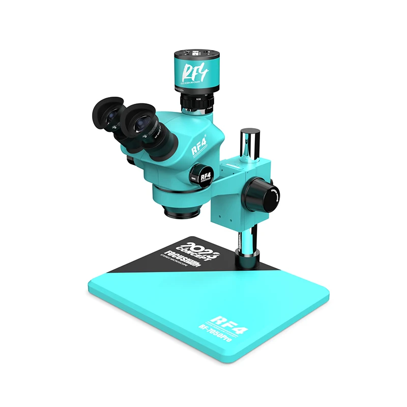 Microscope for Mobile Phone PCB Repair RF4 RF7050 PRO 7-50X Zoom Microscope Electronic Trinocular Stereo Microscope With LED
