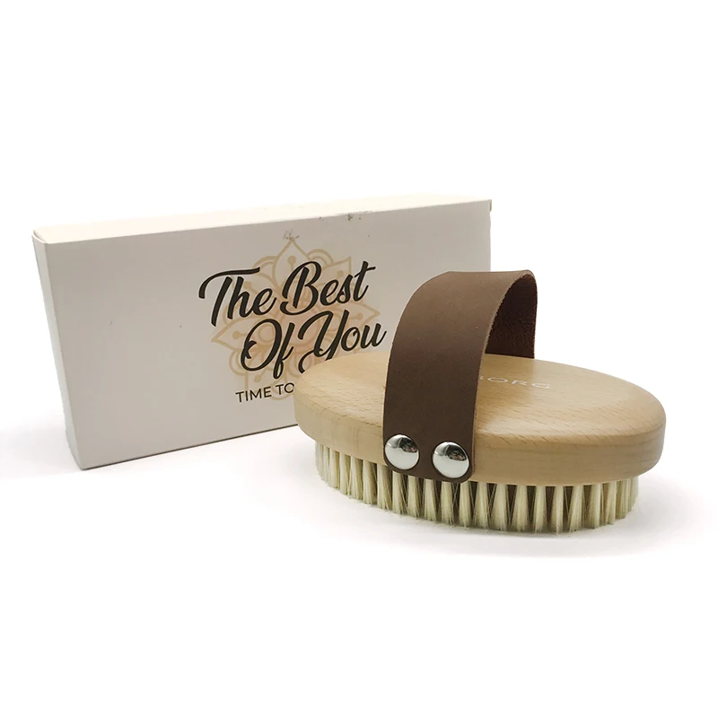 Natural bristles cellulite exfoliating body smoother skin bath brush