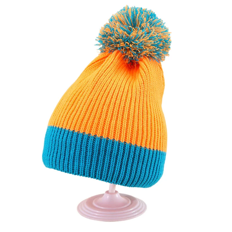 Women Pom Pom Hat Unisex Warm Winter Sport Beanie Outdoor Custom Skull Ribbed Knit Ski Cap