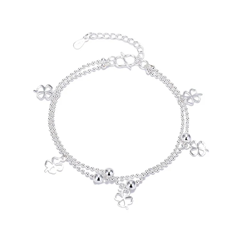 Korea 2021 New Women Fashion Lucky Grass Bracelet Bead Chain Little girls bracelets handmade