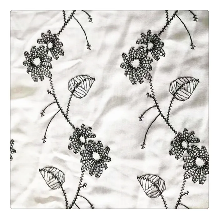 Новый дизайн, оптовая продажа, шифоновая белая Цветочная кружевная ткань с вышивкой, кружевная Полиэстеровая ткань для платьев