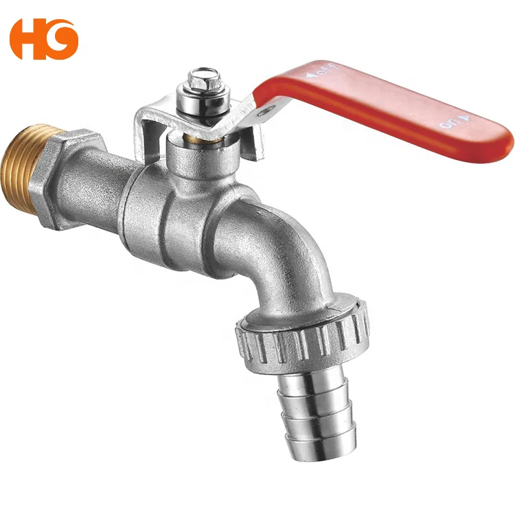 China Wholesale High Quality Brass Bibcock with Iron Lever Handle Chrome Plating Brass Water Bib Tap from Yuhuan