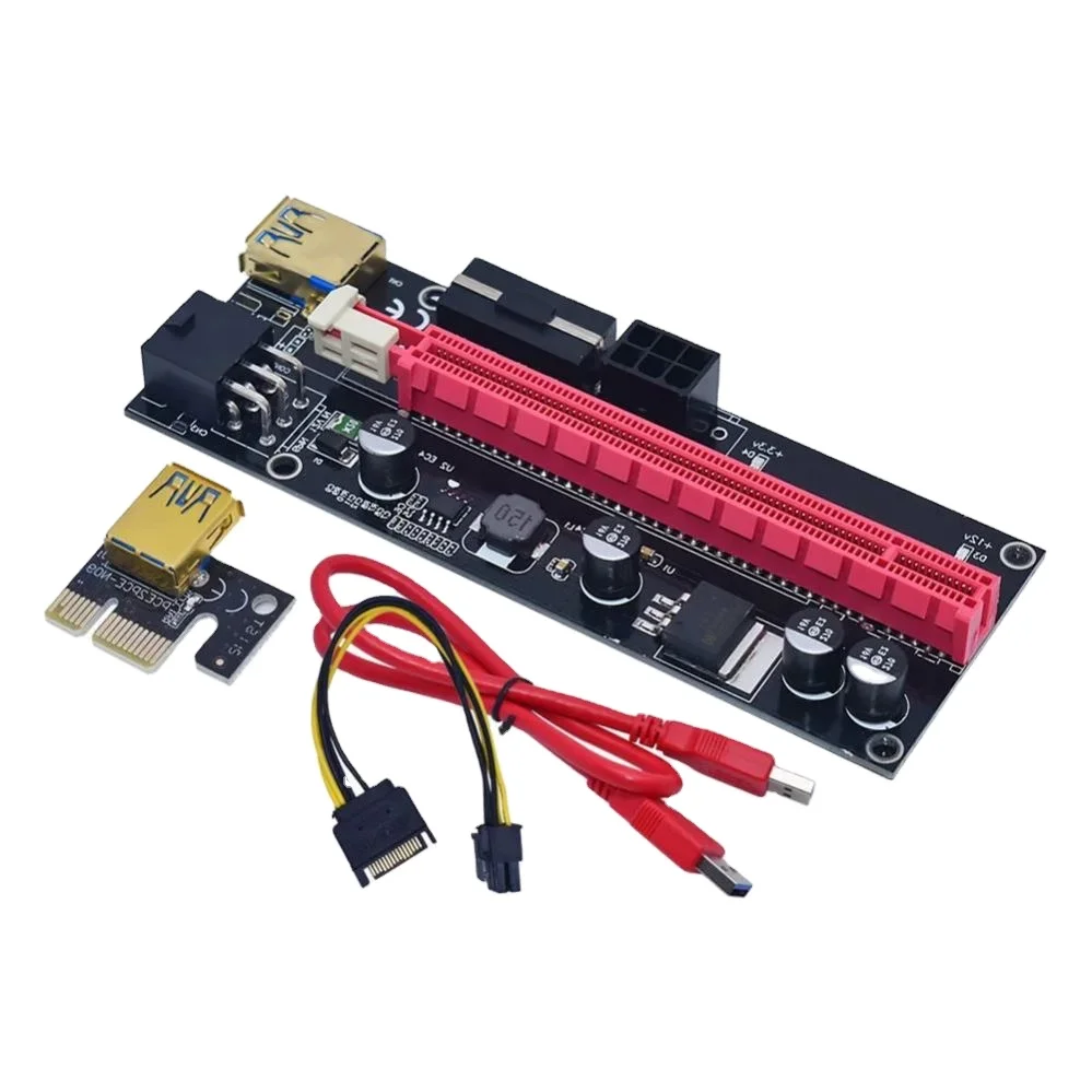 VER009S PCI-E rier карта 009S PCI Express PCIE 1-16X удлинитель 1 м 0 6 USB 3 кабель SATA на 6pin для видеокарты