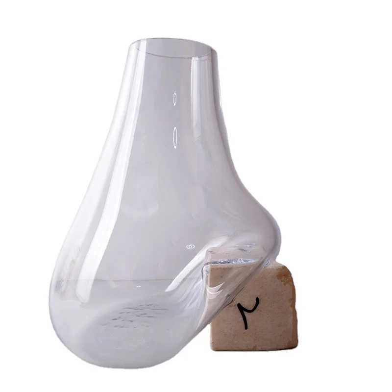 Melted Glass on Stone Sculptural Cube Vase Indoor/Outdoor Home Party Restaurants Terrarium Perfect Gift Idea for Decoration