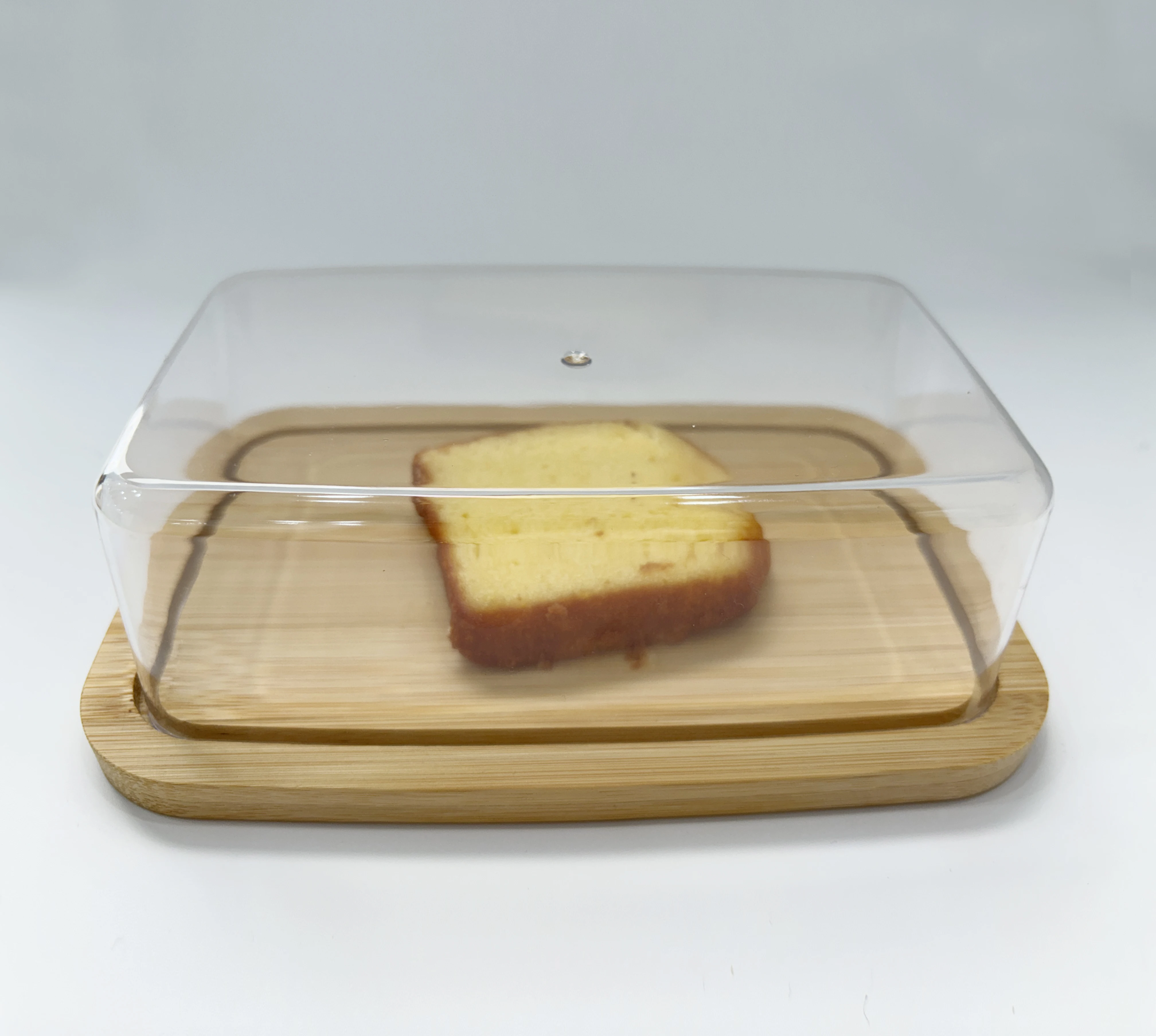 Butter Dish With Bamboo Base