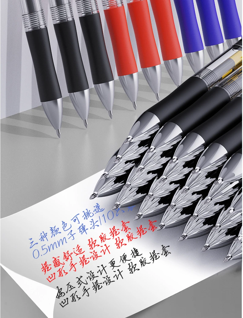 Factory wholesale K35 Press gel pen 0.5 Bullet large capacity carbon signature roller ball pen refill student stationery_10