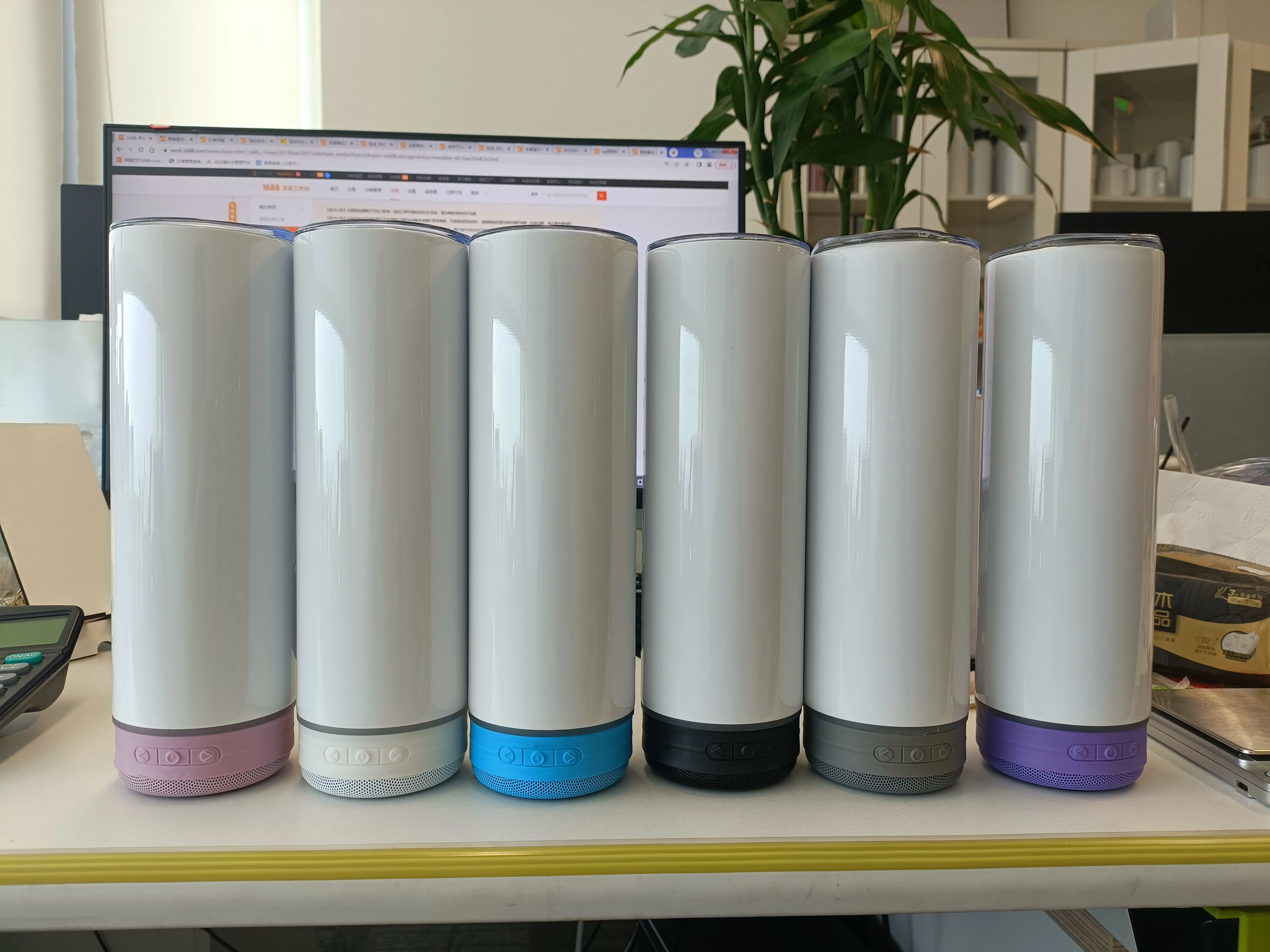 2023 Newest USA  Warehouse 20oz Stainless Steel Insulated bluetooth Sublimation Tumbler smart speaker