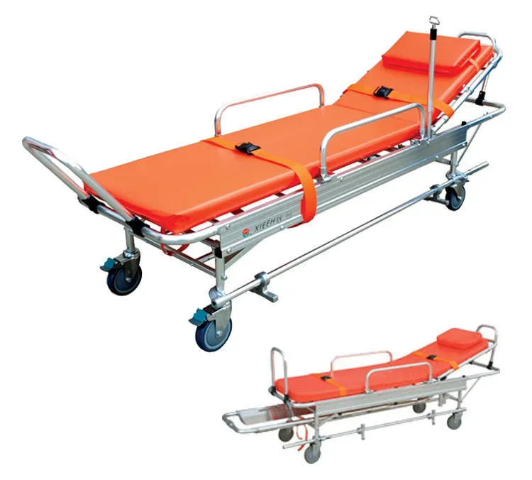 aluminum alloy material ambulance stretcher trolley patient transfer bed folding first aid emergency stretcher