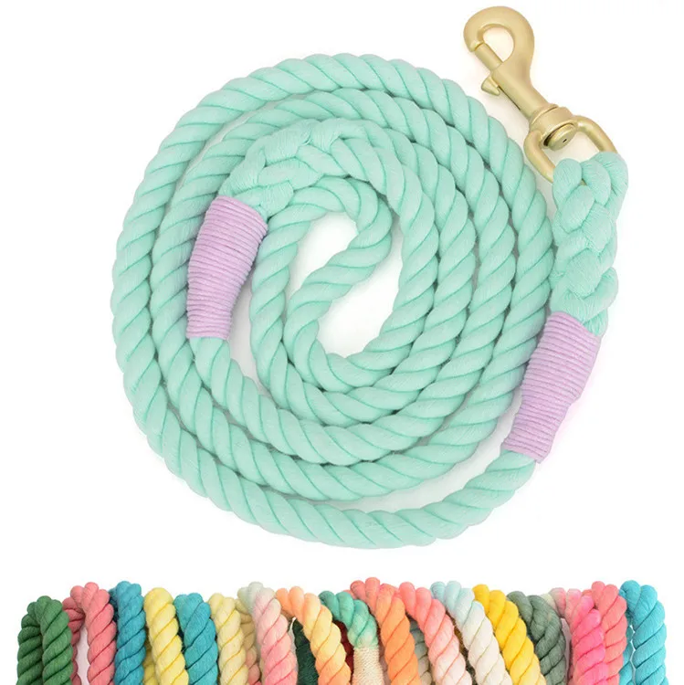 2022 Handmade Heavy Paracord Dog Leash Strong Custom Color Traction Cotton Dog Rope Leash