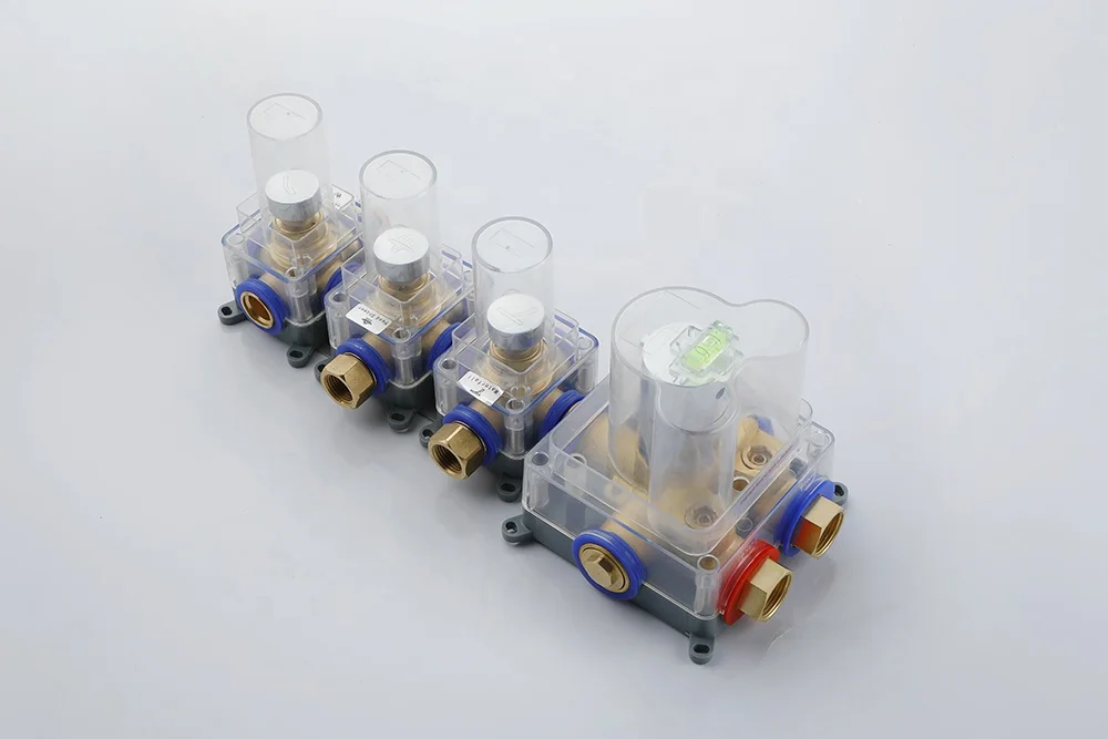 Thermostatic shower suit  in-wall chrome all-copper, three-function thermostatic shower switch, bathroom bathtub faucet switch