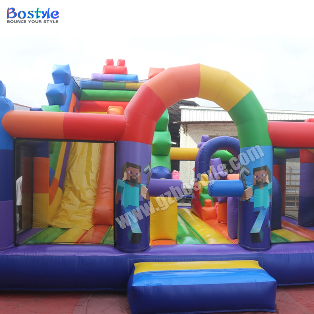 Customized Large amusement park bouncy castle commercial inflatable playground outdoor inflatable fun city for kids