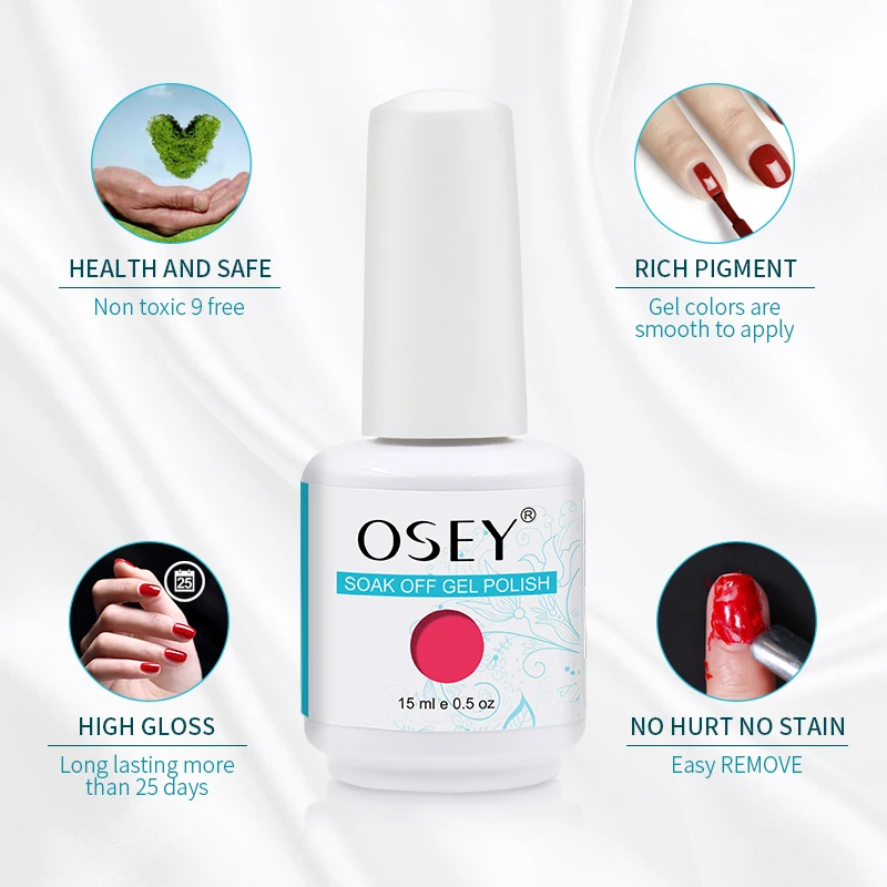 2021 NEW ARRIVAL OSEY OEM ODM FACTORY GELATU GEL NAIL POLISH 290 COLOR 15ML SOAK OFF UV GEL POLISH