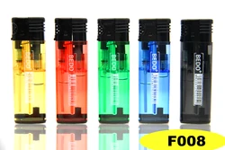 Custom logo Big size Plastic gas cigarette lighter F008 windproof Electric Encendedores rechargeable pocket lighter
