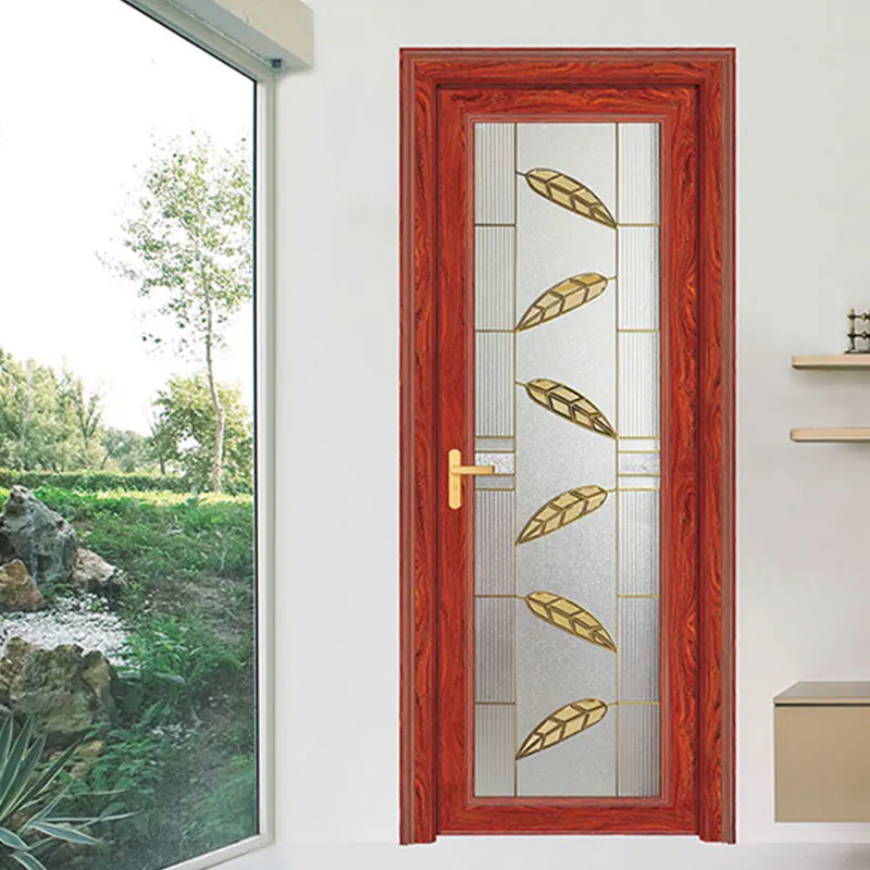 Tempered glass casement door aluminium casement door interior bathroom swing door