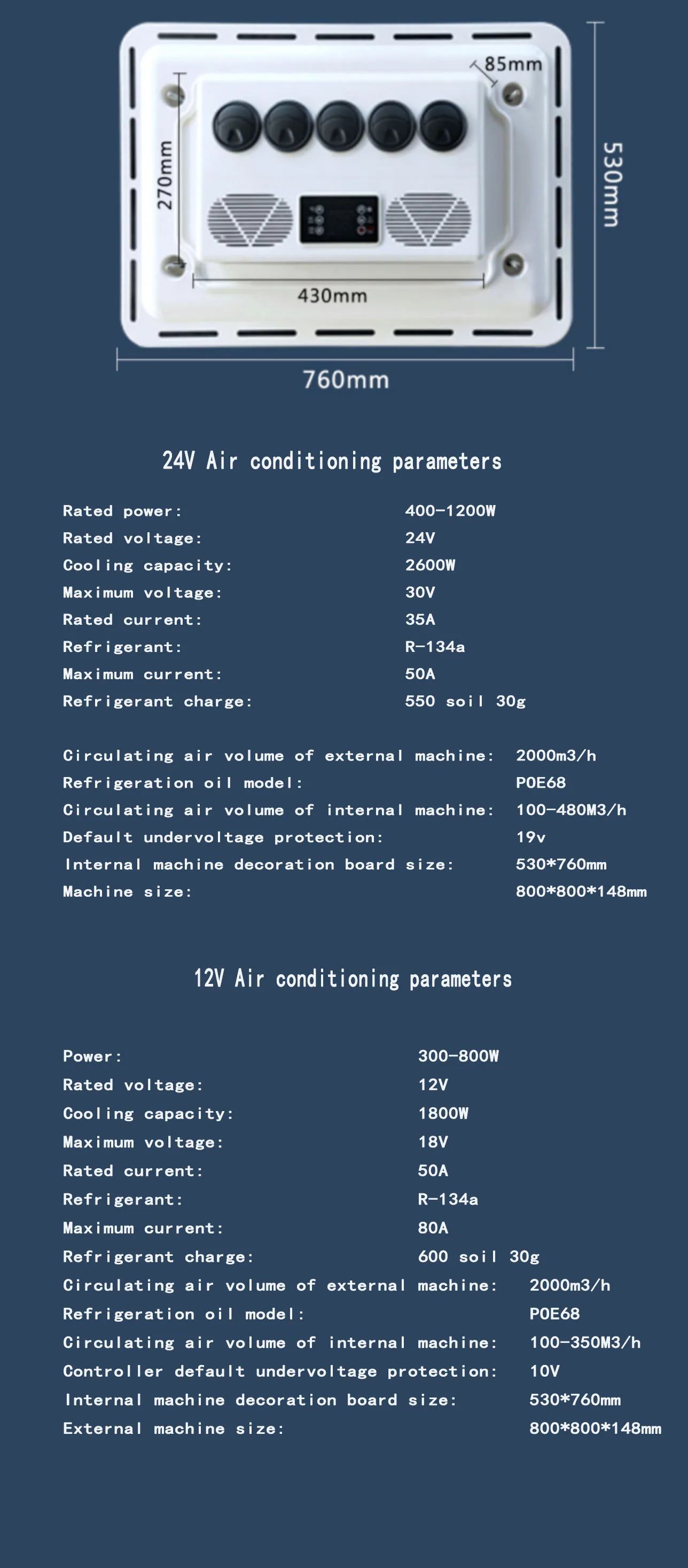 roof top 12 volt 24v truck air conditioner other air conditioners 