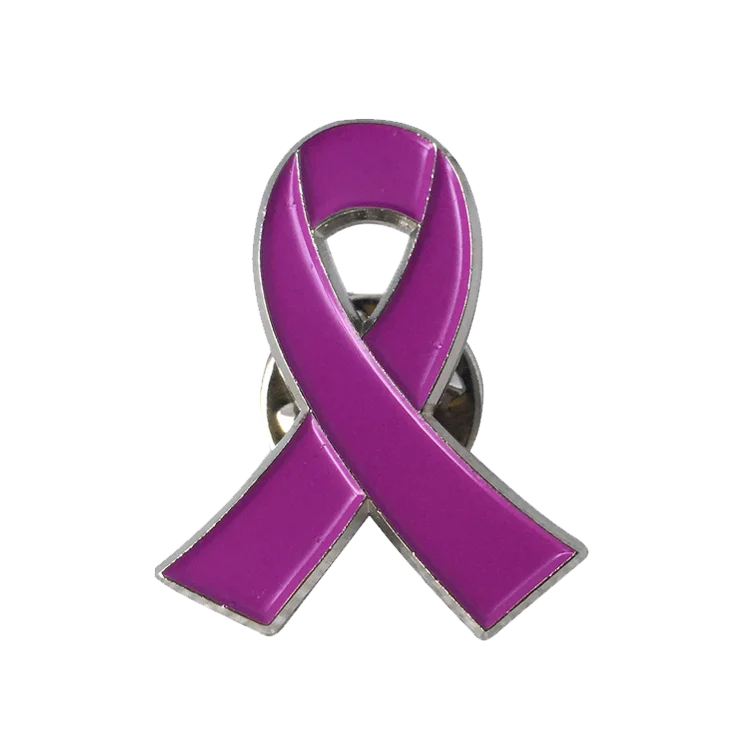 
Wholesale breast cancer pink metal ribbon lapel pin 