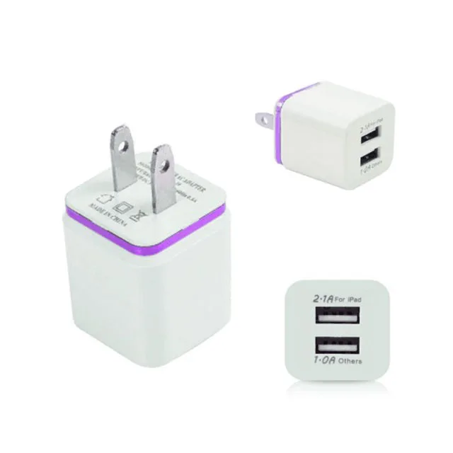 new products universal 2.1A small fast selling items travel wall charger 2 usb port home charger with Aluminum rim