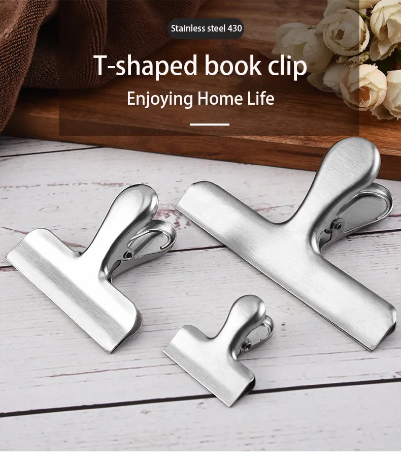 Stainless steel clip, iron clip, sealing clip, steel clip, metal file, stationery, office clip, bill clip,size11.9cm