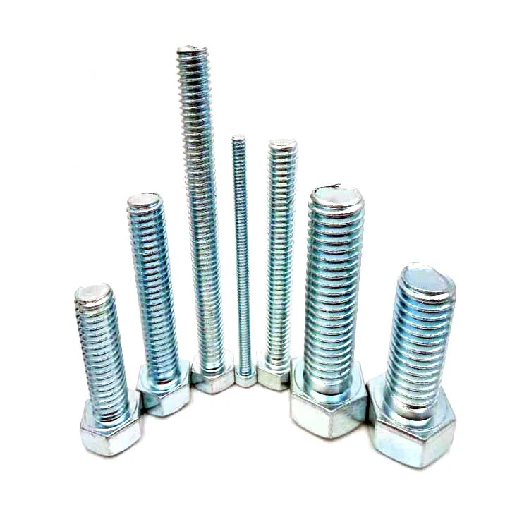 China wholesale manufacturing price grade 8.8 bolt and nuts DIN931 DIN933 metric stainless steel galvanized hex tap bolt