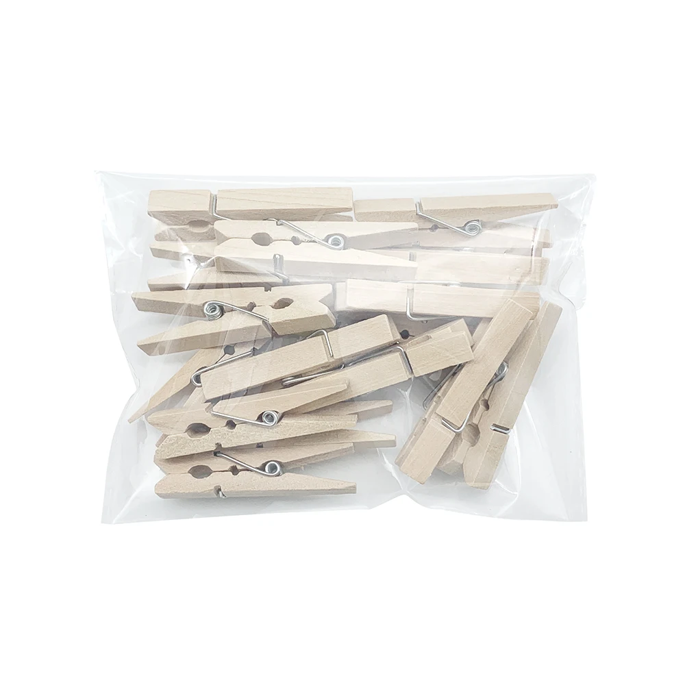 50pcs 3.5cm Nature  Wooden peg  Decorative Mini Wooden Clothes Hanging Peg Clips Mini Craft Peg