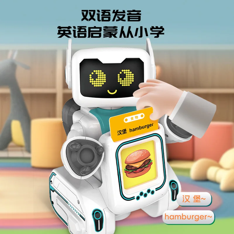 Hot Sell Programming Remote Control Robot Talking Flash Card Robot Toy Early Smart Intelligent Robots Toys For Kids
