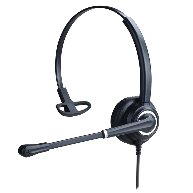 Dh88qd call center operator wearing 3.5mm double plug to adjust volume mute wired computer headset single ear