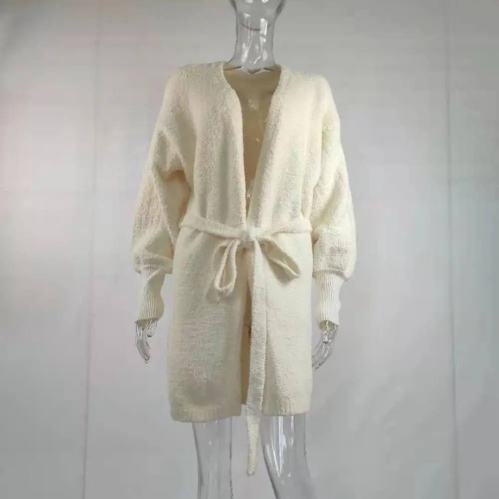 Available Best Design Sweater cardigan Robe Knitted women homewear Soft Pajamas