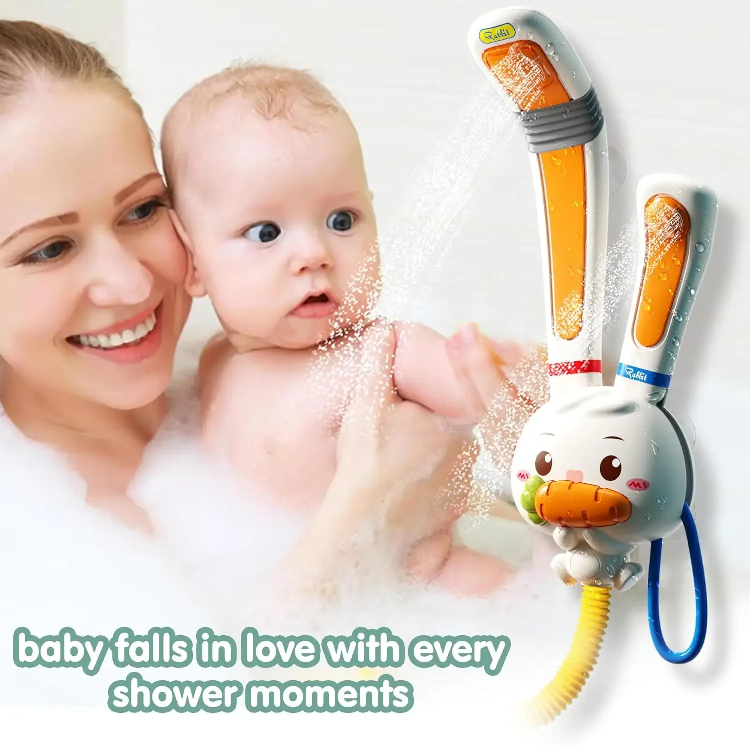 New Double Sprinkler Baby Water Spraying Kids Bath Toys Cute Rabbit Electric Shower Water Pump Bathtime Toys for Babies
