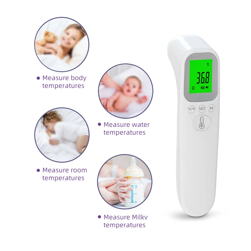 Non-Contact  Thermometer Adults and Kids Electric Plastic Material Forehead Infrared Thermometer with Removable Battery