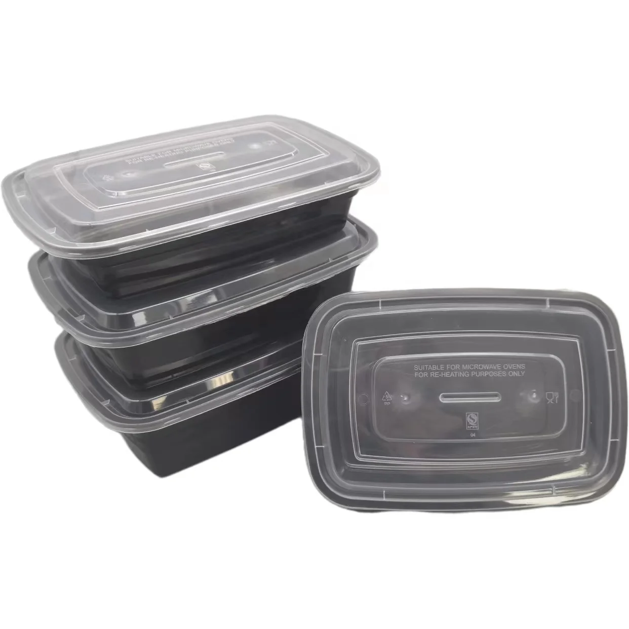 Черный круглый одноразовый Ланч-бокс суп для микроволновой печи с пластиковой