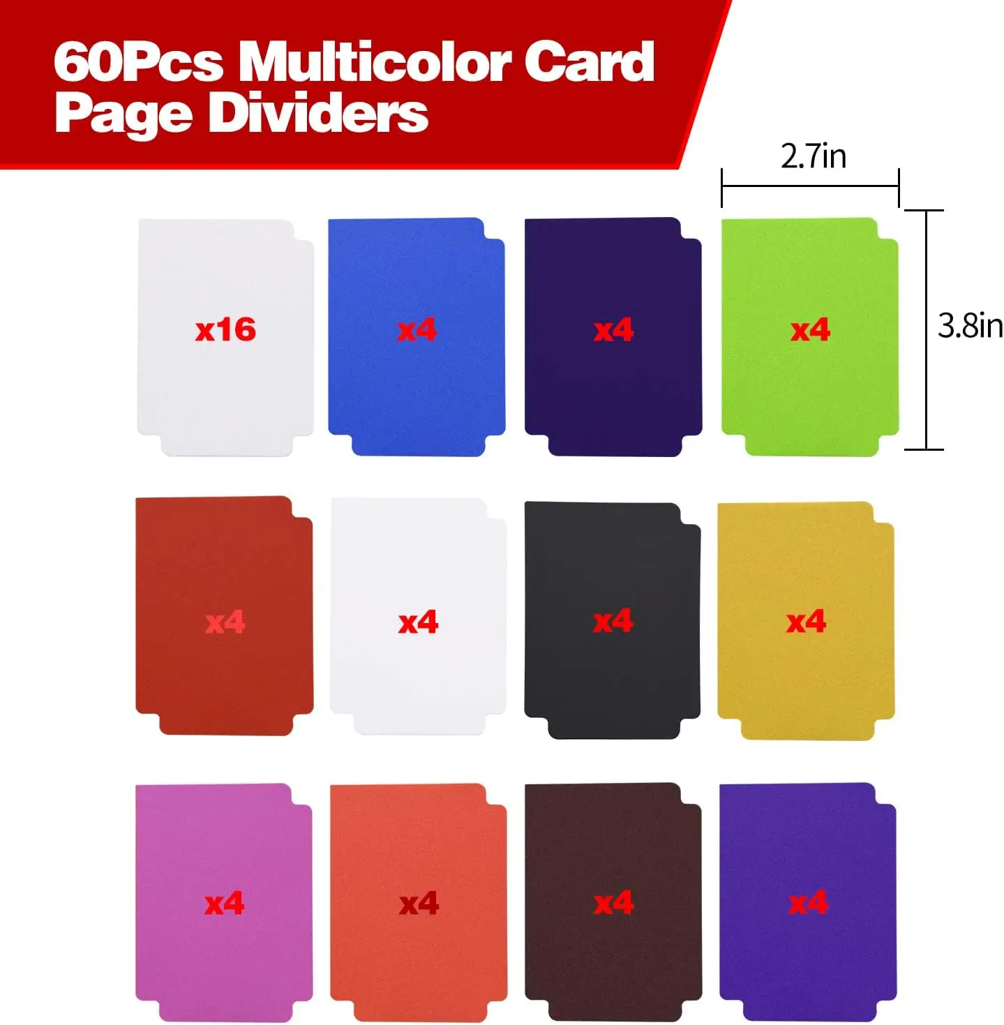Frosted Card Separator with Tabs Plastic Divider Card Page Dividers for Office Games Card