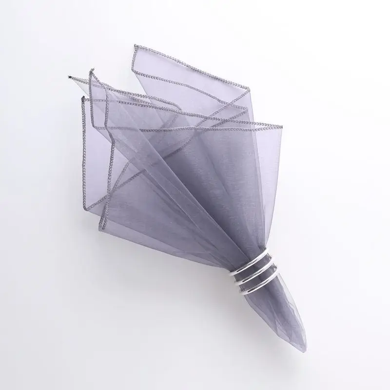 Custom New Design Organza 45x45cm Napkins Tablecloth Table Mat For Wedding Western Restaurant