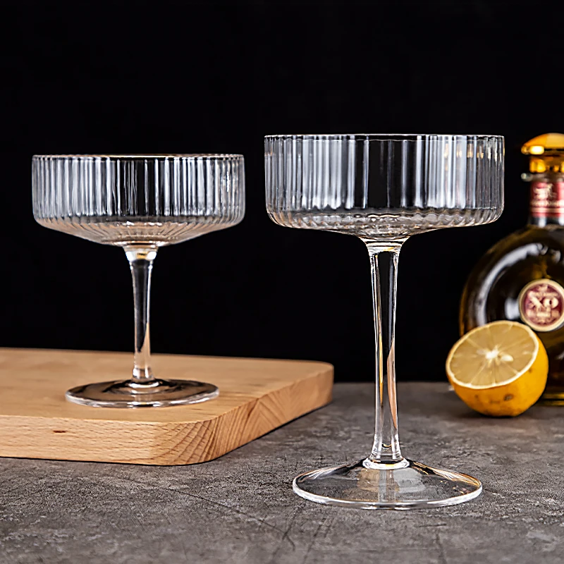 High quality crystal lead free glass Vintage Cocktail Coupe Glasses Set bar ware glass cup Champagne glasses Martini Glass