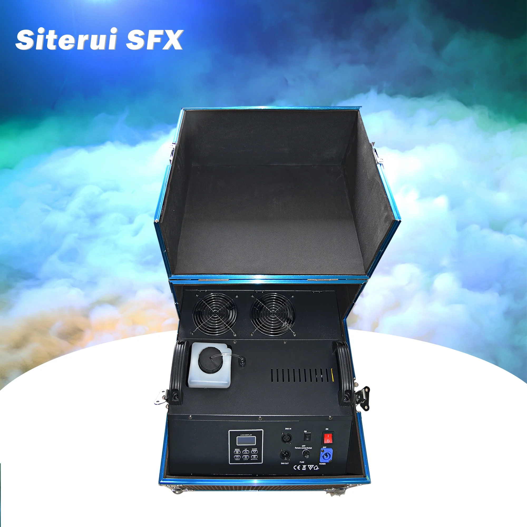 Siterui SFX Ground smoke equipment 3000W Blue case water based haze machine Cloudy low smoke for weddings banquet halls theaters
