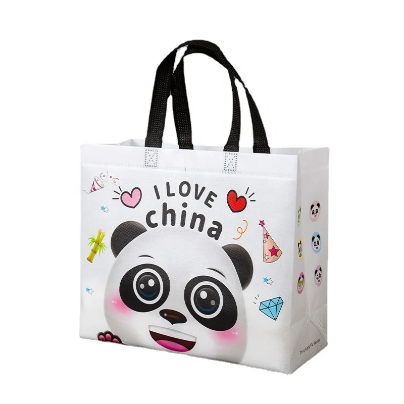 Trending Cute Panda Cartoon Custom Non Woven Bag