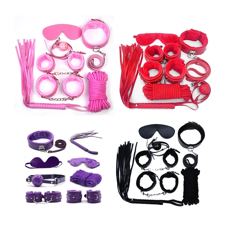 Adult BDSM Neck Bandage Handcuffs Cuffs Kit Strap Whip Rope Adult Sex Toys Fishing Lure