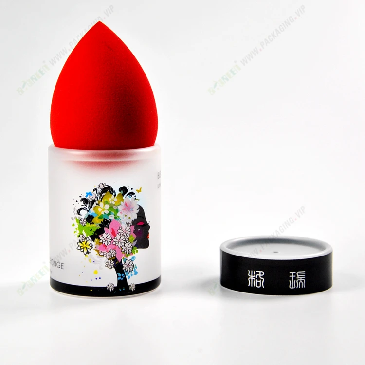 Small Plastic Round Box Packaging 4.5 for makeup sponge