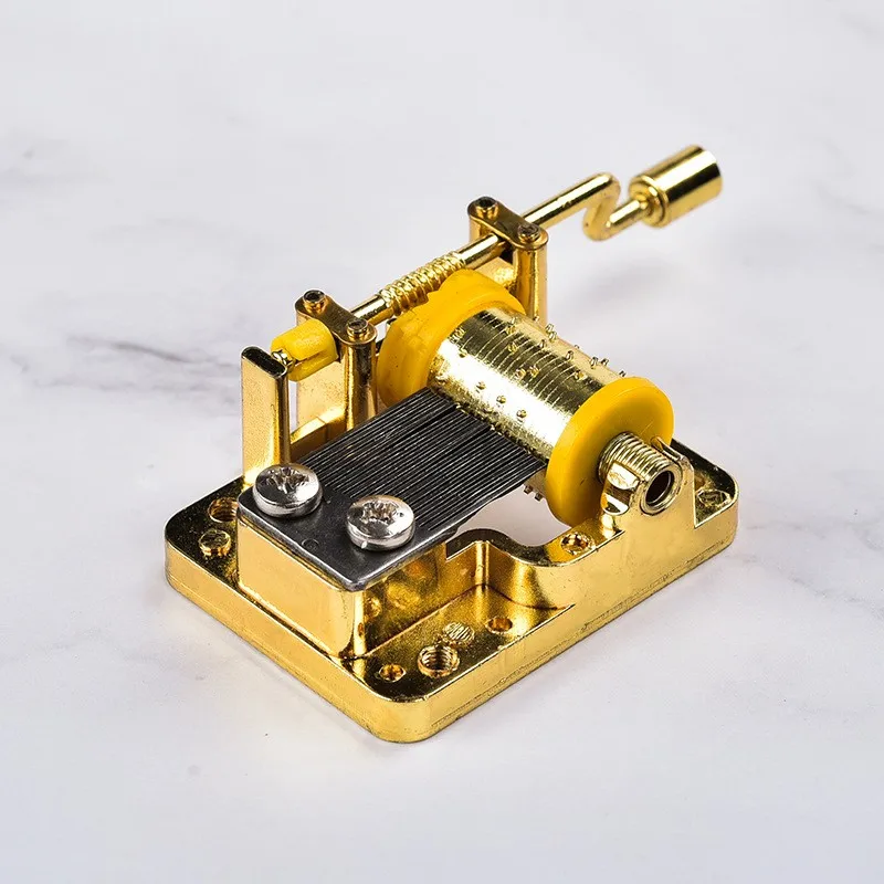 18 Note Hand cranked Musical Movement custom made hand crank golden  music box mechanism