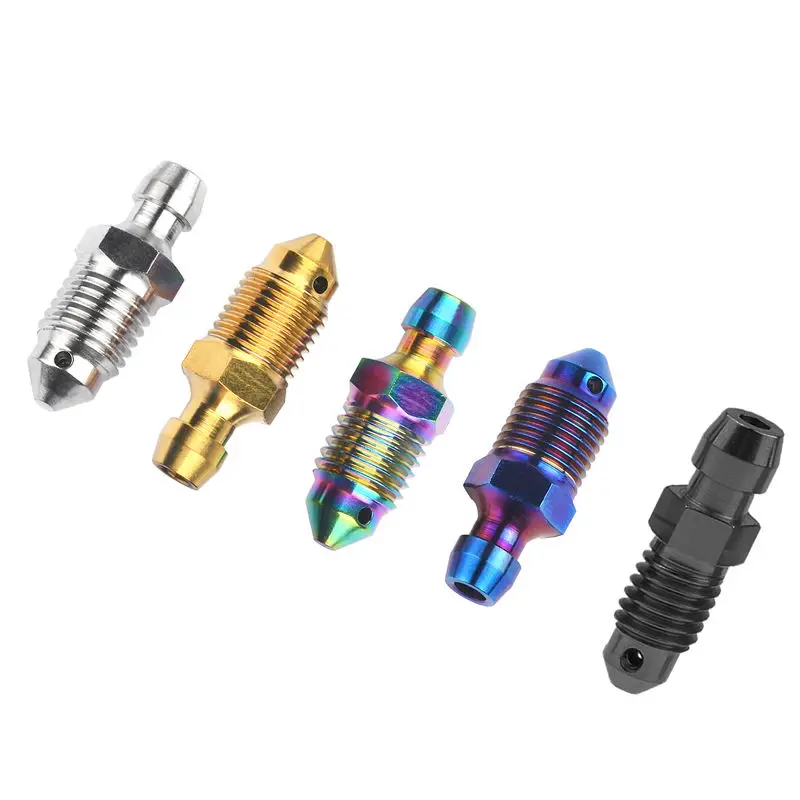Gr5 M10 Titanium Motorcycle Front Brake Caliper Bleed Nipple Bolts Kit