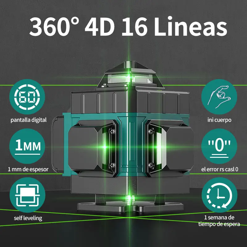 Wholesale High Quality Green Laser Beam Professional 4D 360 12 16 Line Laser Level With Remote Control