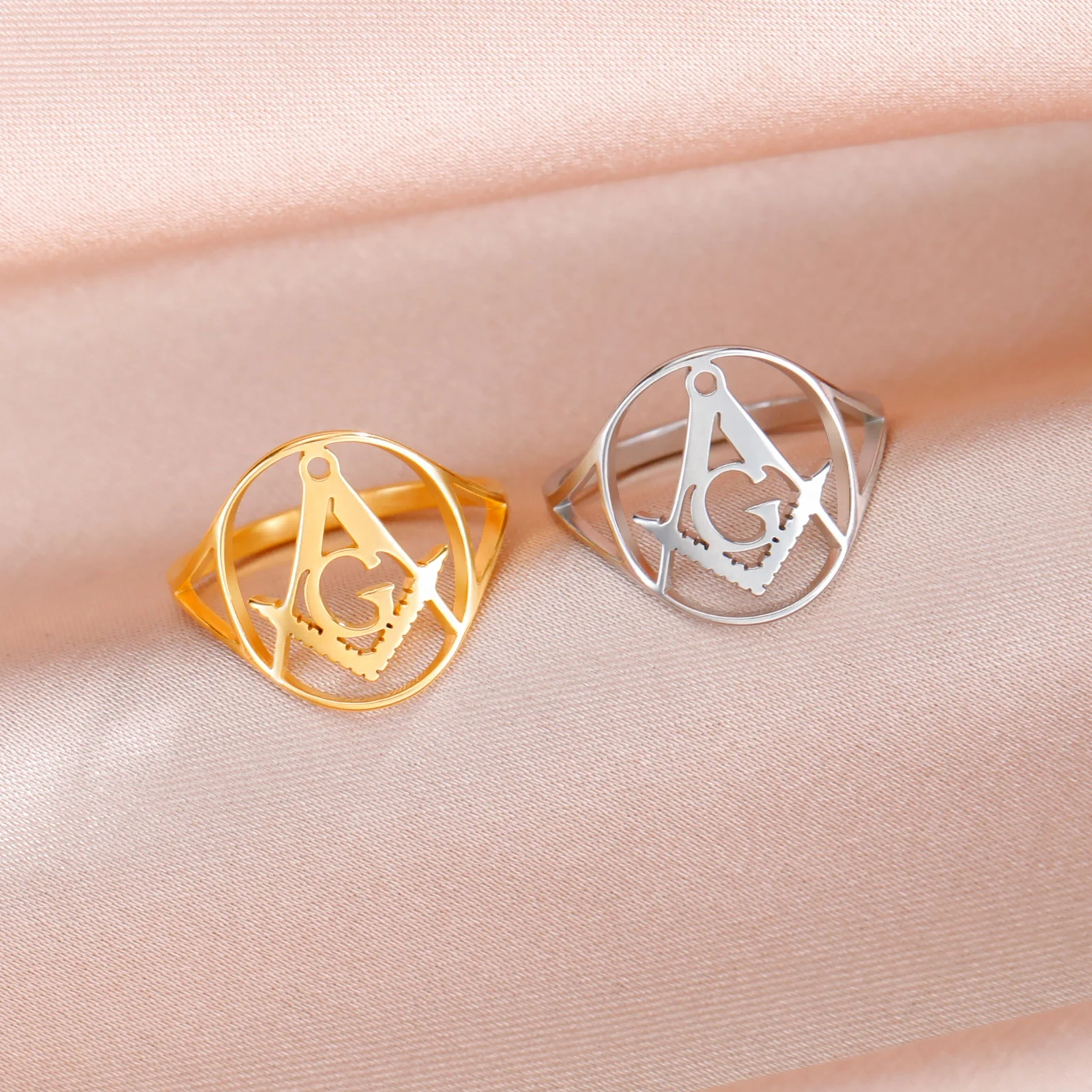 Masonic Rings for Men Women Vintage Punk Freemasonry Rings Stainless Steel Jewelry Anniversary Gifts