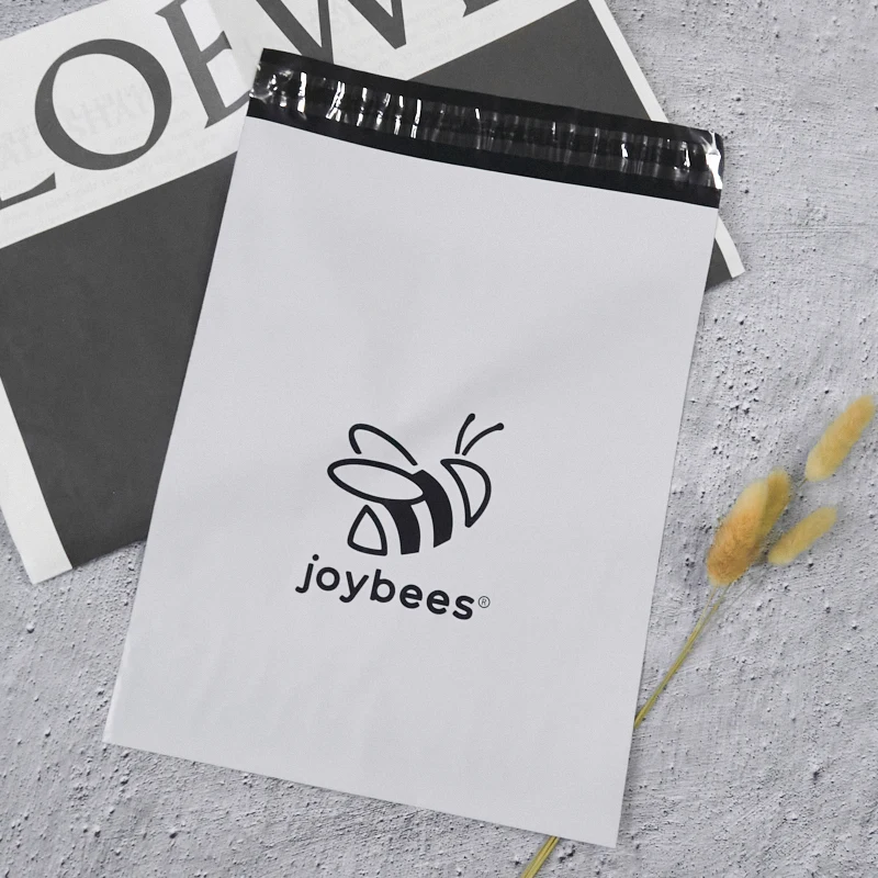 customized eco friendly matt black poly mailer plastic mail courier shipping packaging postage bag for garment