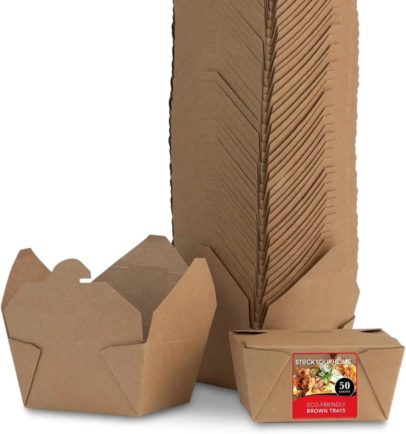 Take Out Container Takeway Fast Contaiener Kraft Paper Box Print 600ml 800ml 1000ml Rigid Boxes Food Custom Paperboard Accept