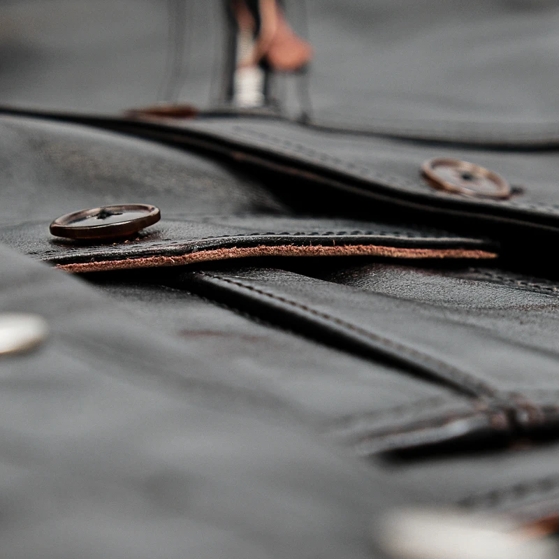 Tea Heart Horse Top Layer Genuine Leather Polish Imported Leather Embryo Classical Motorcycle Leather Jacket